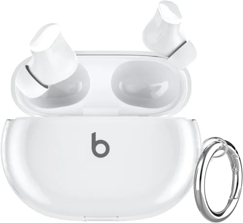 Vista 9 de Funda transparente para Beats Studio Buds Plus 2023, Beat Studio Bud Case Cover 2021, Shockpoof TPU suave para auriculares Beats con mosquetón