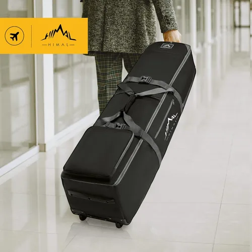 Vista 6 de Bolsa de viaje de golf GoHimal con ruedas, estuche de viaje de golf de tela Oxford resistente de 1200D para aerolíneas Oxford 1200D resistente al