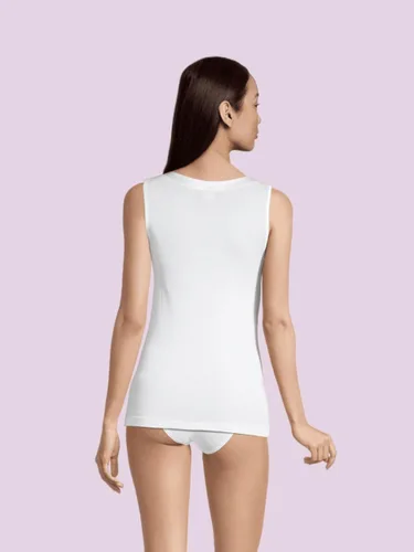Vista 3 de Oscalito Camiseta sin mangas 100% algodón con satén con cuello redondo 16122 para mujer