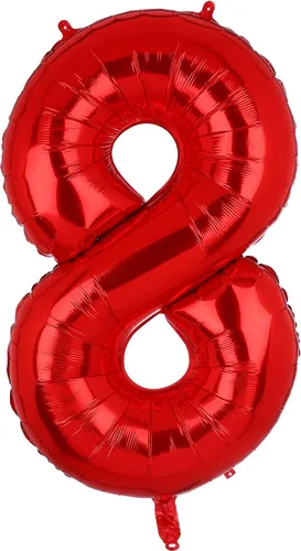 Vista 9 de Globos rojos de 40 pulgadas con números de Mylar para decoración de fiesta de cumpleaños número 10 Globos digitales de helio, 10 suministros