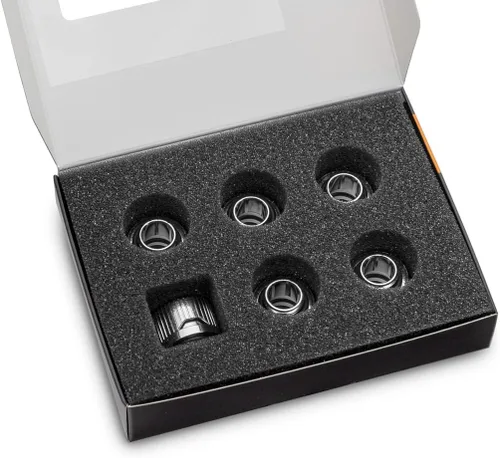 Vista 2 de Odestar EK - Bloques de agua compatibles con EK-Quantum Torque HTC 12-6er-Pack, plateado