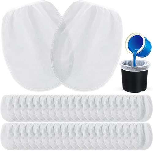 Vista 12 de Boao Bolsas de filtro de pintura, bolsas de filtro de pintura de malla fina blanca, filtro de cubo desechable para pintura, jardinería, protección