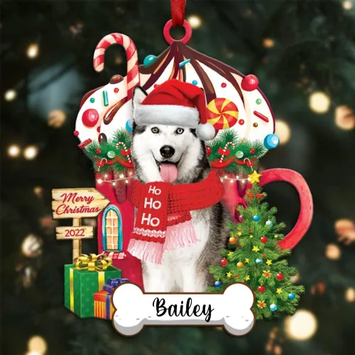 Vista 54 de Amantes de los perros de Navidad – Navidad de perros disponibles para muchos perros Shi Tzu – Adorno con forma personalizada, adorno de Navidad