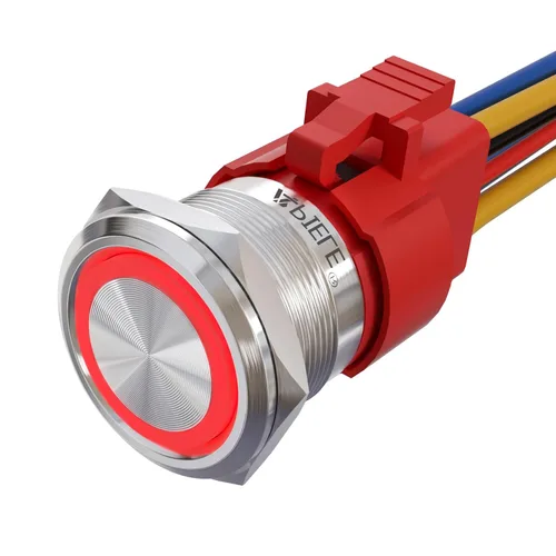 Vista 14 de APIELE Interruptor de botón momentáneo de 10 A, 22 mm, LED ojo de ángel, impermeable, redondo, autorresetable, 7/8'', 1NO 1NC