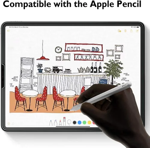 Vista 6 de Mothca Protector de pantalla de vidrio mate para iPad Pro de 12.9 pulgadas, 6ª/5ª/4ª/3ª generación (modelos 2022/2021/2020/2018), antirreflejos