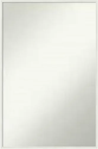 Vista 294 de Amanti Art Espejo de baño blanco para sobre el fregadero, 22 x 45 pulgadas, espejo de tocador rectangular blanco Lucie, marco de madera moderno