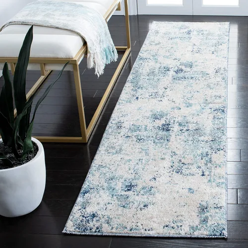 Vista 36 de SAFAVIEH Aston Collection - Alfombra decorativa, 2 x 5 pies, gris claro y gris, diseño abstracto moderno, no desprende pelusa y de fácil cuidado