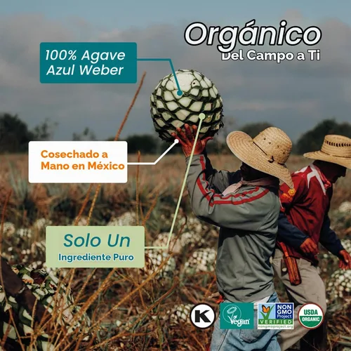 Vista 9 de BLUE GREEN ORGANICS - Néctar de agave azul crudo de 44 libras, edulcorante natural orgánico a granel, recipiente de 4 galones para restaurantes