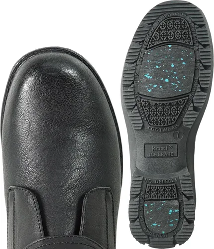 Vista 6 de KOZI Canada Ice Brake Women Waterproof Winter Snow Bootie Fur Lined Zipper or Hook-and-Loop Black