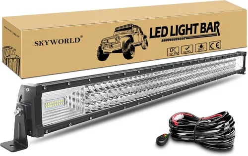 Vista 11 de SKYWORLD 52 pulgadas 675 W triple fila LED barra de luz delgada spot inundación Combo haz de trabajo conducción niebla lámpara barco iluminación