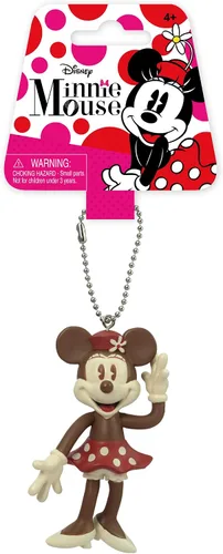 Vista 2 de Disney Llavero flexible de Minnie Mouse retro (marrón) accesorio para llaves, multicolor, 3 pulgadas