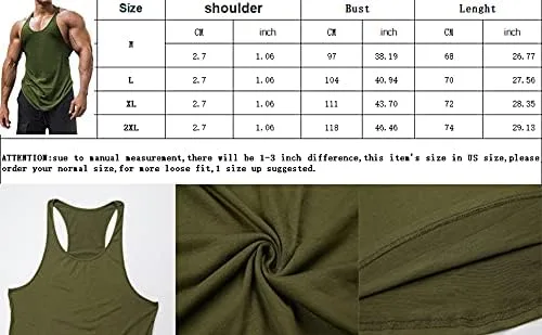 Vista 2 de Camisetas sin mangas de algodón para hombre, ajuste seco, gimnasio, culturismo, entrenamiento, fitness, muscular, camisetas sin mangas