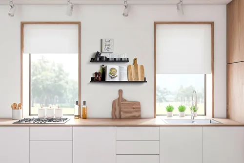 Vista 5 de Infinite Design - Estante flotante de metal de 24 pulgadas Moderno repisa de acero con recubrimiento en polvo negro, fabricado en Estados Unidos