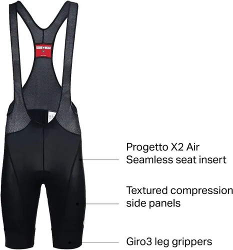 Vista 5 de Castelli Pantalón corto de ciclismo Endurance 3 para ciclismo de carretera y grava, L