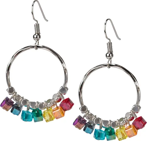 Vista 4 de Aretes de protección curativa de equilibrio de chakras bohemios hechos a mano para mujer, Zinc, Piedra auténtica