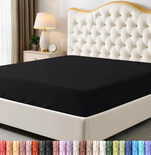 Vista 25 de Utopia Bedding - Paquete a granel de 2 sábanas bajeras ajustadas de microfibra cepillada suave con bolsillos profundos, resistentes al encogimiento