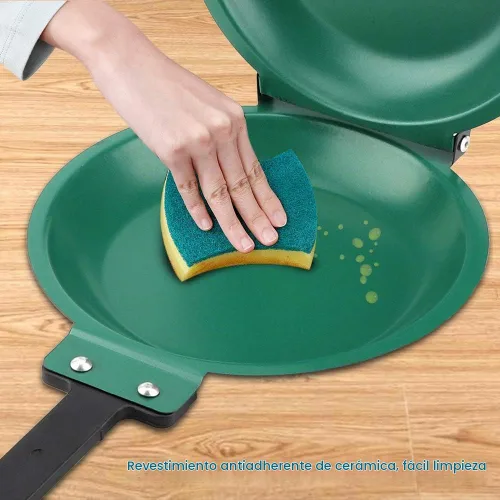 Vista 3 de Doble lado antiadherente revestimiento de cerámica Flip Sartén,Pancake Maker Utensilios de cocina para el hogar,Pan para panqueques