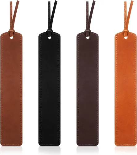 Vista 7 de Outus 2 marcapáginas de cuero, marcador clásico de costura, marcadores de página de cuero para hombres, mujeres, niños, Halloween, Navidad