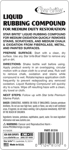 Vista 2 de STAR BRITE Compuesto líquido para frotar 16 oz. Oxidación y removedor de arañazos