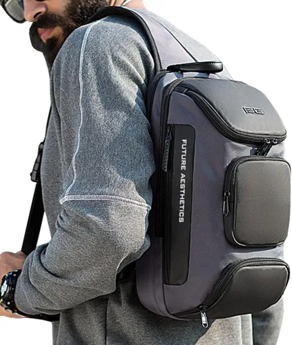 Vista 3 de Oxford Sling Bag Backpack Crossbody Chest Pack for Men Women