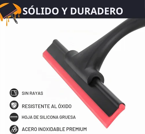Vista 3 de SetSail Escobilla de ducha para puertas de vidrio, escobilla de acero inoxidable para puerta de vidrio, escobilla multiusos para paredes de ducha