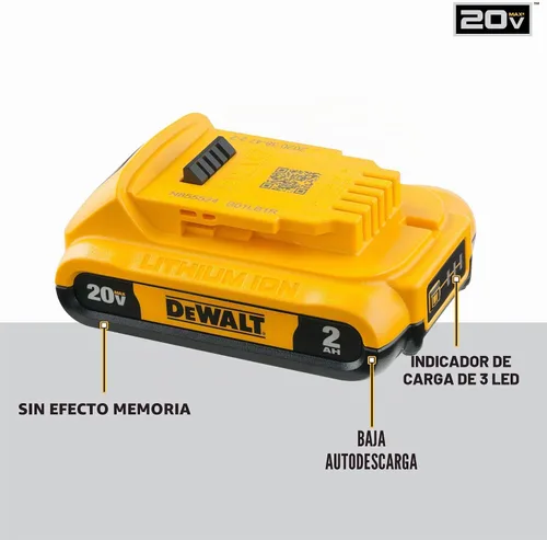 Vista 4 de DEWALT DCB203-2 20V 2 baterías compactas XR de iones de litio