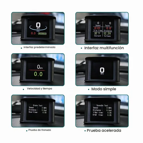 Vista 4 de X AUTOHAUX 2.2 Pulgadas Mini HUD Head Up Display para Coche Tablero Velocímetro Digital Multifunción Pantalla de Datos Alarma de Error TFT LCD