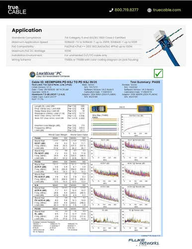 Vista 18 de TRUE CABLE Conector Keystone Cat5e, sin blindaje (UTP), perforado de 90 grados, PoE++ (4PPoE) 100W, certificación UL, verificado ETL, certificado