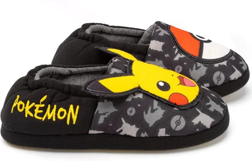 Vista 5 de Pokemon Pantuflas para niños Pikachu Pokeball color negro para casa