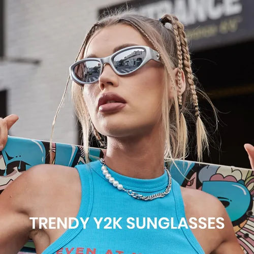 Vista 3 de Cyxus Oversize Square Y2K Mujeres Hombres Moda Gafas de sol Deporte Gafas de sol para Pesca senderismo Ciclismo