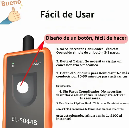 Vista 2 de EL-50448 TPMS Herramienta de reinicio GM TPMS Herramienta de reaprendizaje del sensor de neumáticos Chevy Herramienta de reinicio