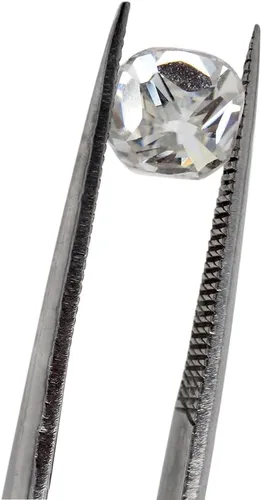 Vista 4 de SAVEARTH DIAMONDS Diamante suelto de moissanita creado en laboratorio de 0.315 pulgadas (0.315 in) de talla cojín para colgante, aretes, joyería