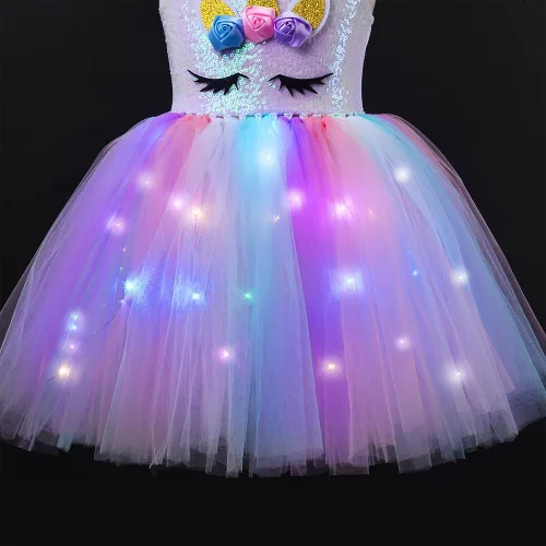 Vista 5 de Vestido de tul de unicornio para niñas