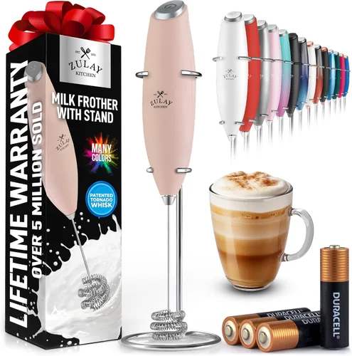 Vista 96 de Zulay Milk Boss Espumador de leche potente manual, hace espuma para latte, batidor para mezclar bebidas, café, miniespumador para capuchino, frappé