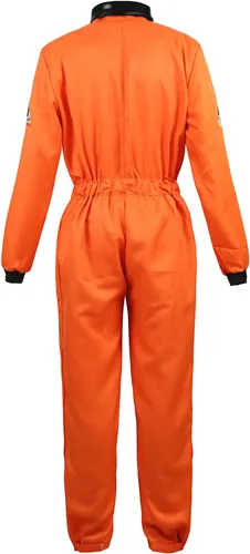 Vista 3 de Haorugut Disfraz de astronauta para mujer, disfraz espacial para adultos, traje de vuelo de talla grande, traje de astronauta, disfraces de disfraces