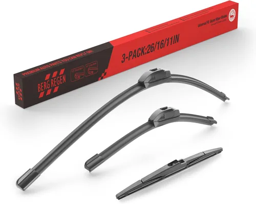 Vista 135 de BERG REGEN Escobillas limpiaparabrisas de 15"+15" con escobilla trasera de 13" - Juego de repuesto automotriz para Jeep Wrangler JK 2008 2009 2010