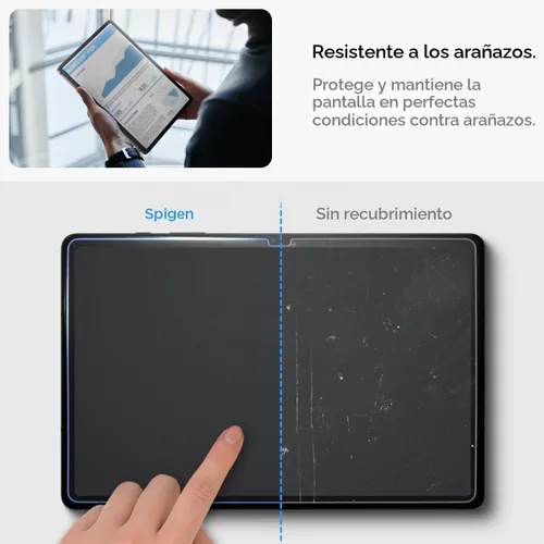 Vista 4 de Spigen GlasTR EZ FIT - Protector de pantalla para Galaxy Tab S9 Plus y S10 Plus 9H+ Tempered glass, Scratch resistance, Auto-align tray