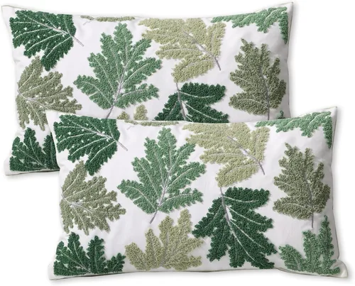 Vista 19 de Juego de 2 fundas de almohada decorativas bordadas para sofá, fundas cuadradas para cojines, para dormitorio, sofá, decoración rústica de granja, 18
