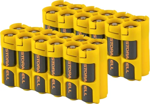 Vista 14 de Soporte para 12 baterías Storacell, AA Powerpax, color amarillo.