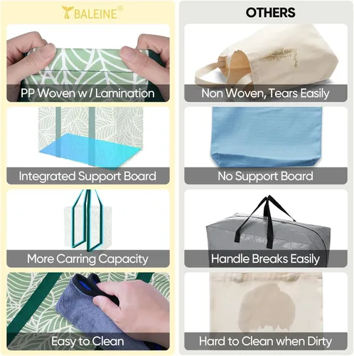 Vista 8 de BALEINE 3 bolsas reutilizables para comestibles + 4 bolsas reutilizables para comestibles