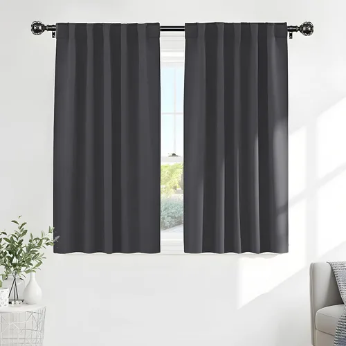 Vista 99 de PONY DANCE Cortinas cortas con aislamiento térmico para ventana pequeña, para guardería, baño, cocina, lavandería, caravana, sótano, 29 pulgadas