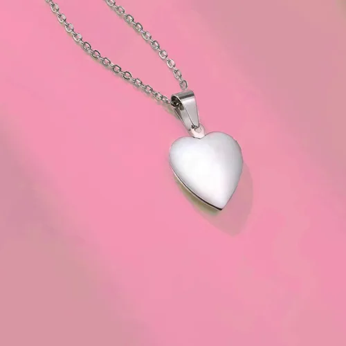 Vista 6 de KunBead Collar con dije de corazón con inicial para mujer con piedra natal que sostiene fotos para la familia, Metal, vidrio