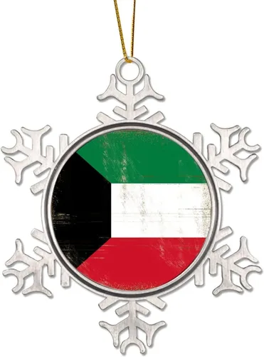 Vista 12 de Merry Christmas Metal Snowflake Christmas Ornaments Retro China Hong Kong Flag National Flag Ornaments Winter Decorations for Christmas Tree Xmas