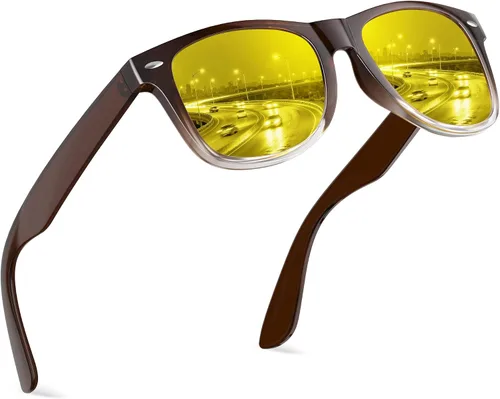 Vista 70 de FEIDUSUN Lentes de sol polarizados para hombre y mujer, lentes de sol retro negros para conducir, pescar, protección UV
