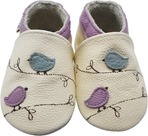 Vista 2 de YALION Mocasines para bebés niños y niñas, zapatos de cuero de suela suave, zapatos antideslizantes para cuna para bebés y niños pequeños