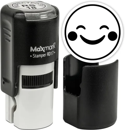 Vista 42 de MaxMark Sello de Emoji Autoentintado Redondo - Enojada - Tinta Negra