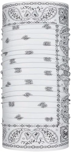 Vista 10 de BUFF CoolNet - Polaina de cuello UV, protección solar UPF 50, transpirable, versátil, máscara facial de secado rápido, blanco y gris, tamaño adulto