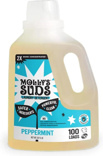 Vista 9 de Detergente líquido para ropa Molly's Suds Jabón detergente limpio para ropa para pieles sensibles 2x concentrado, alta eficiencia (HE) Sin