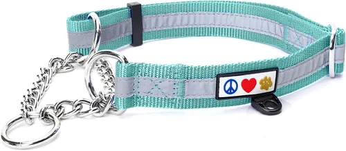 Vista 10 de Pawtitas Collar de perro Martingala personalizado reflectante reflectante bordado nombre personalizado número de teléfono ajustable para cachorros