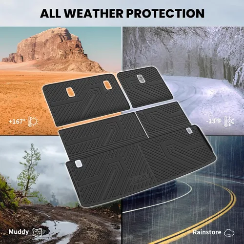 Vista 6 de LASFIT Alfombrillas de carga y respaldo de automóvil, aptas para todo tipo de clima, elastómero termoplástico de ajuste personalizado, fácil